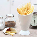 Dipper Fry Snack Cone Stand French Fries Sauce Ketchup Dip Holder K3B5