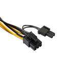 PCI-E 6-Pin Female to Dual 8-Pin (6+2 Pin) Male Video Card Power Cable