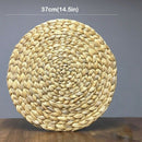 Hand-Woven Natural Water Hyacinth Woven Placemat Round Woven Rattan Placema