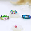 4Pcs Transparent Diy Silicon Round Cat Shape Ring Mold Mould Jewelry Making