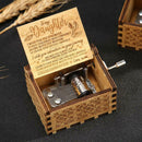 Retro Wood Hand Cranked Music Box Carved Kid Child Birthday Gift Home Decor