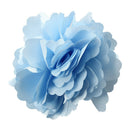 Women Girls Satin Peony Flower Hair Clip Brooch - Light Blue D6E2