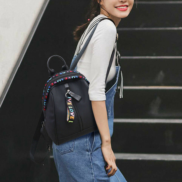 Durable Large Capacity Oxford Ch Wearproof Women Backpack Ribbon Pendant