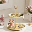 Two-Tier Golden String Disk - Entrance Key Mirror Tray For Jewelry Decorati R3F9
