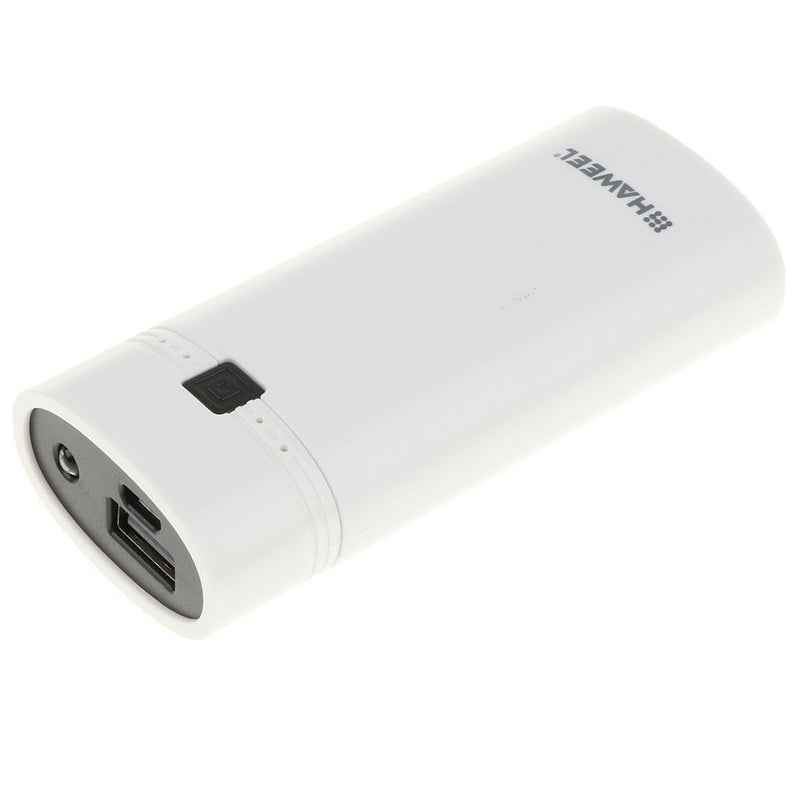 Portable USB Power Bank Battery Charger Case With LED Light White