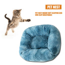 Pet Nest Soft Plush Kennel Cat Dog Bed Warm House Puppy Cushion (Blue M) A