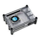 3X(Acrylic Case for Raspberry Pi 4 B,Raspberry Pi Case with Cooling Fan & H