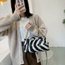 Leather Cloud Crossbody Bag Women Animal Pattern Chain Shoulder Handbag (3)