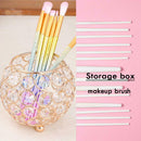 European Style Round Crystal Makeup Brush Storage Box Jewelry Organizer