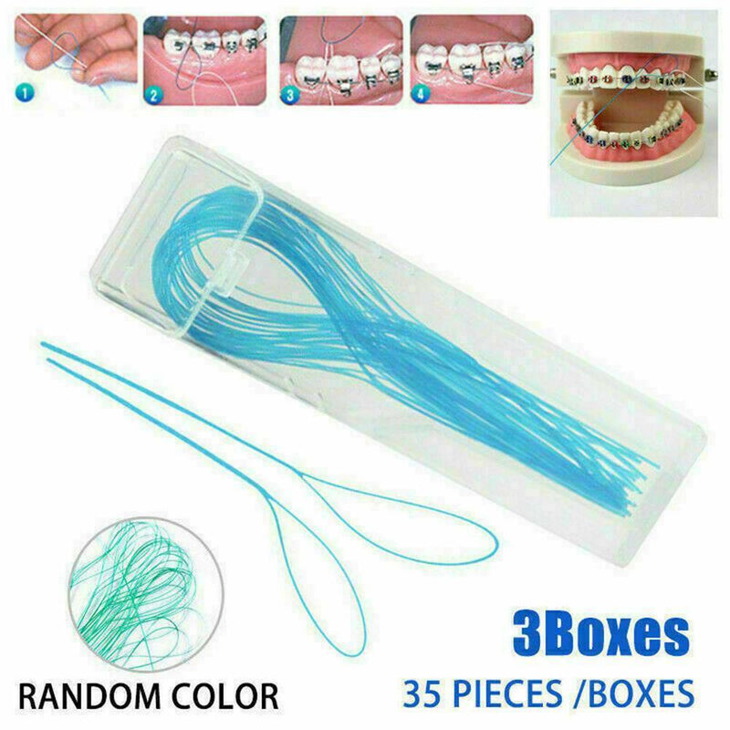 105X For Braces Bridges Implants Dental Floss Threaders Simple Loop With Case!!