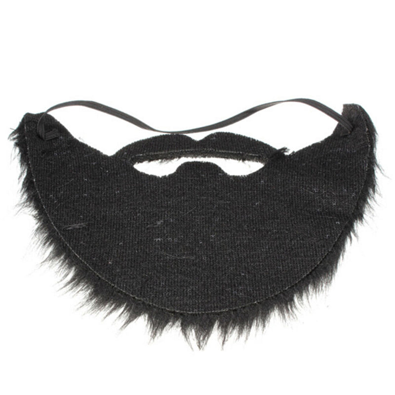 Costume Party Men Halloween Beard Facial Hair Disguise Game Black Mustached Kw