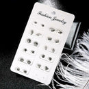 11 Pairs Simple Flower Leaf Earrings Women Ear Studs Pendent Jewelry Gift