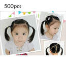 500pcs/Lot Disposable Clear Kids Rubber Band Thick Girl Hair Loop Accessory