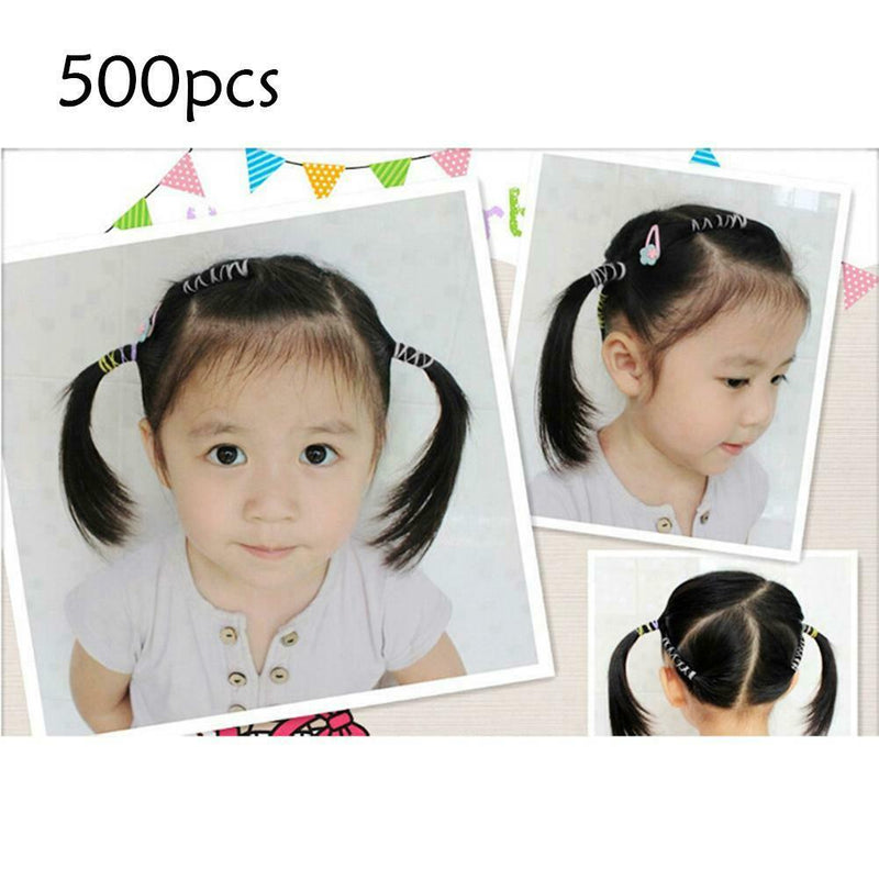 500pcs/Lot Disposable Clear Kids Rubber Band Thick Girl Hair Loop Accessory