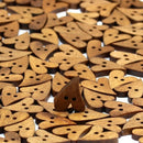 100pcs 2 Holes Lovely Brown Wood Wooden Sewing Heart Shape Button Craft 16* V7Z2