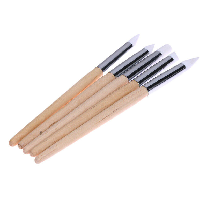 5pcs Nail Art Silicone Head Painting Pen Professional Nail Design Brush