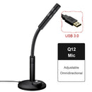 Q12 USB Omnidirectional PC Streaming Speech Mic Desktop Microphone with Stand