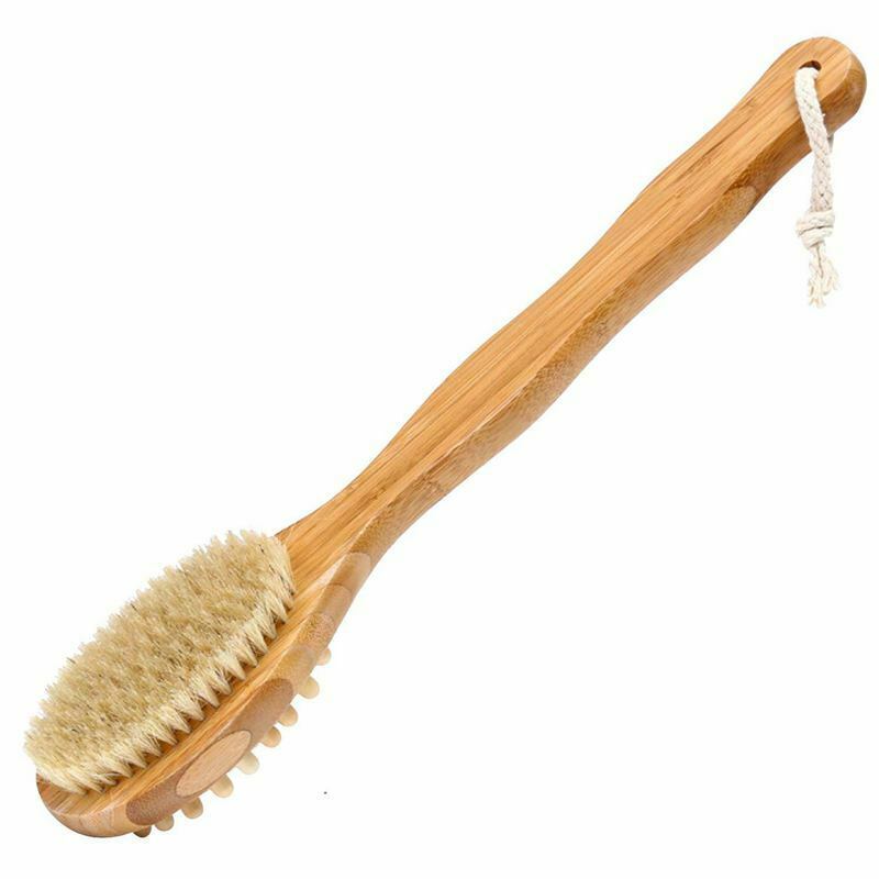 Body Brush, Bath Brush, Health Brush Long Handle Brush for Back, Natural Br P1C9