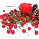 100X Artificial Red Holly Berry Christmas Decor On Wire Bundle Garland Wreath AU