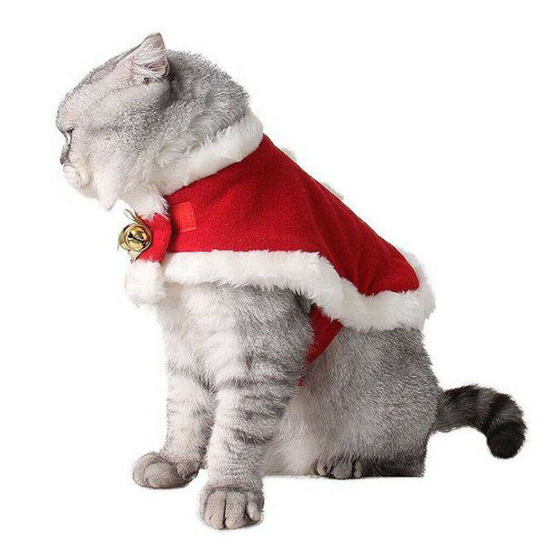 2x Dog & Cat Costumes For Christmas And Holidays, Party Red Cloak