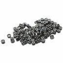 100 x Silicone Feather Hair Extensions Tool mini Link Bead Rings Tube Dark