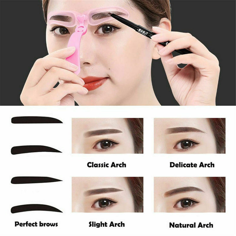 8Pairs DIY Eyebrow Shaper Makeup Template Eyebrow Grooming Shaping Stencil Kit