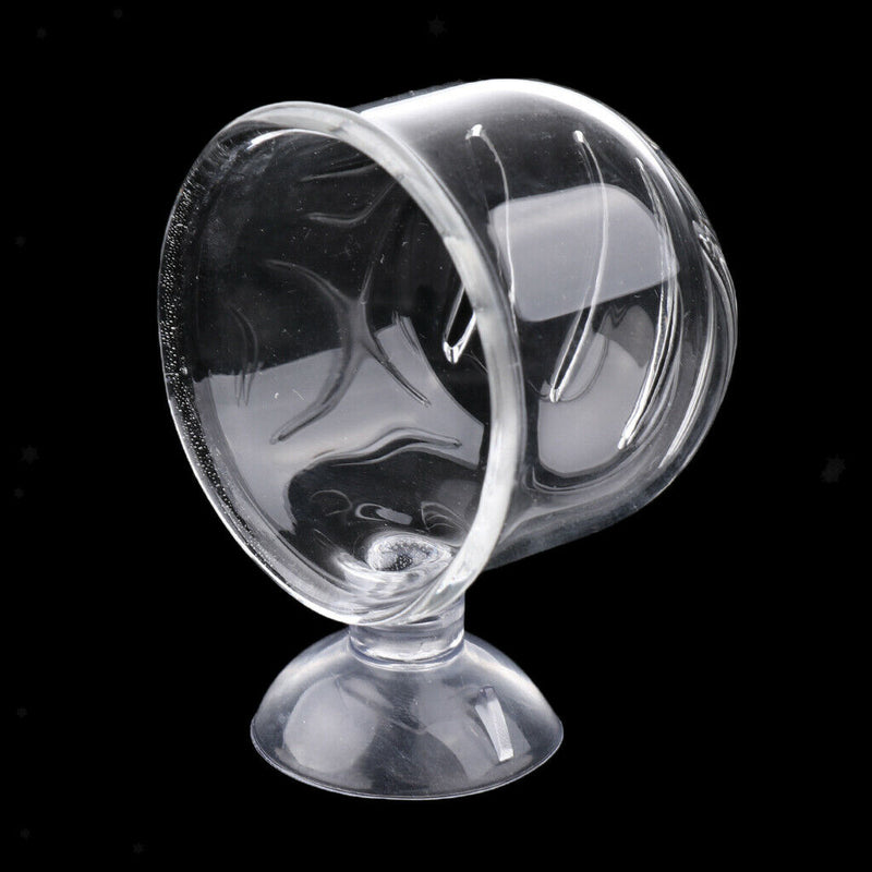 2x Glass Feeding Cup Fish Feeder Shrimp Red Worms Food for Aquarium Seam