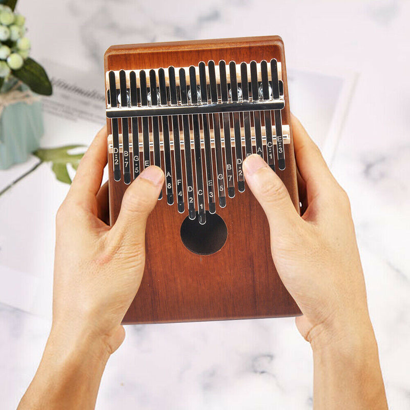 17 Keys Kalimba Wood Mahogany Mbira Thumb Piano Musical Instrument (Yellow)