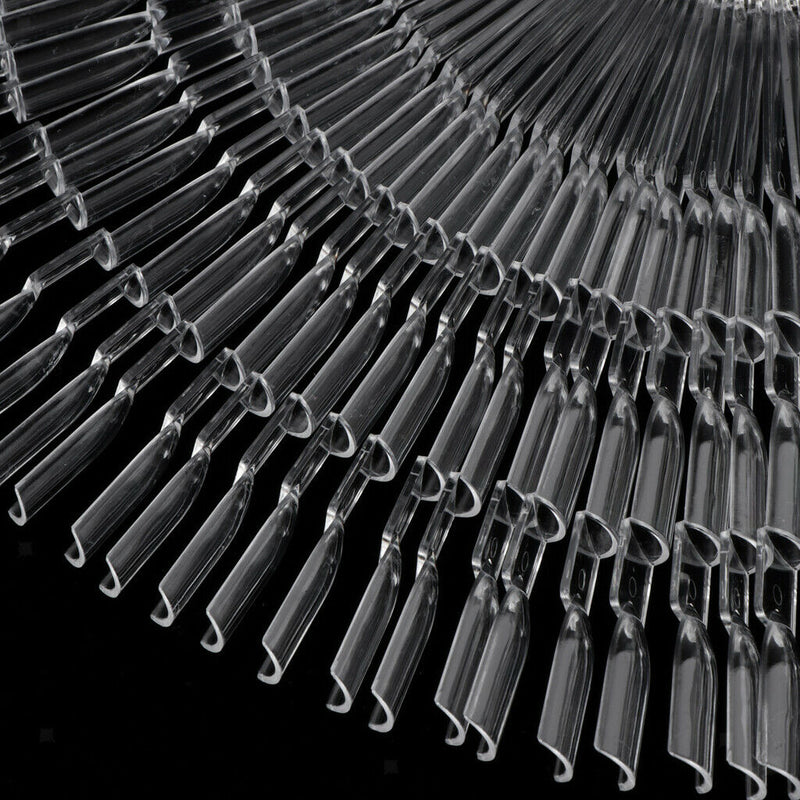 50 Piece Fan-Shaped False Nail Art Polish Gel Display Chart 150 Tips Clear