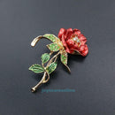 Fashion Women Alloy Rose Rhinestone Brooch Pin Wedding Bouquet Jewelry Gift