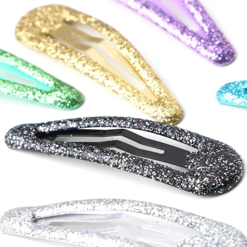 10Pcs/bag Kids girls hair clips glitter hairpins hair barrette metal hairgrip Nw