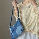 Elgant Splicing Denim Underarm Bag Casual Women Shoulder Top-handle Purses