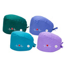 4Pcs Unisex Scrub Cap Working Hat with Side Buttons Sweatband Adjustable