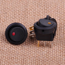 8pcs 12V Boat On/Off Round Dot LED Light Switch 3Pin Rocker Toggle SPST Switch