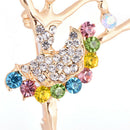 Dancing Ballet Girl Brooch Rhinestone Brooch Pin Jewelry Bouquet Accessory B Gw