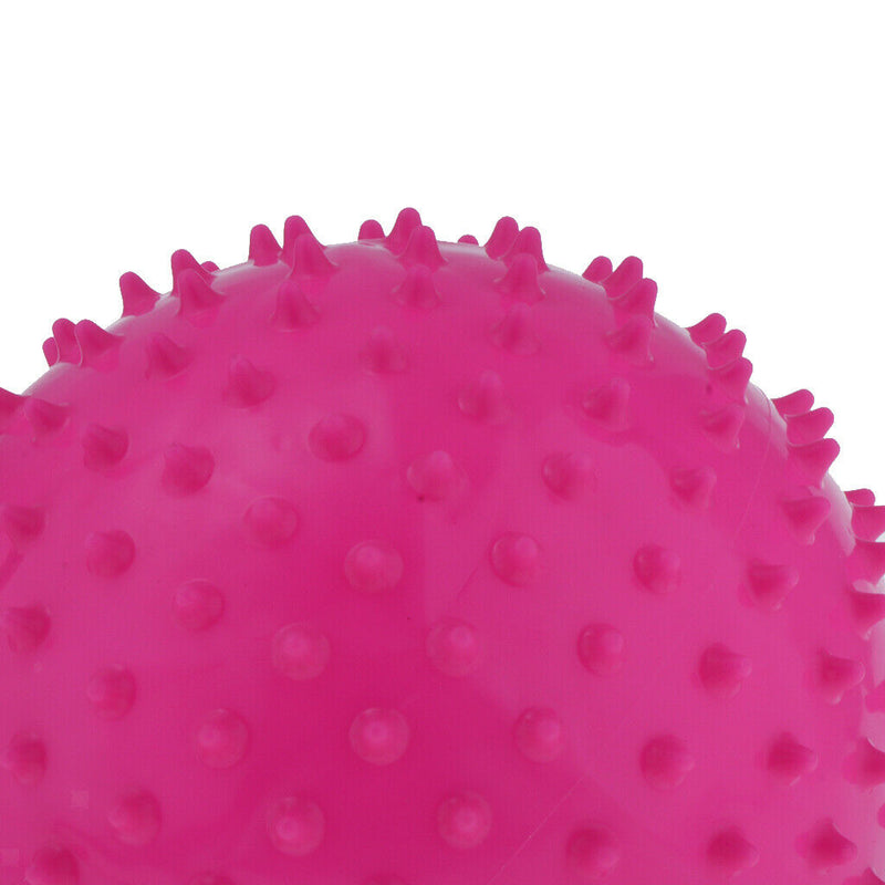 9 Inch Kids Knobby Bouncy Ball, Spiky Sensory Ball For Yoga Massage Sport - Pink