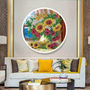 Sunflower Mural Pink Tassels Special Shape DIY Diamond Painting Home Decor