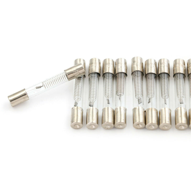 10Pcs 6 x 40mm Axial Glass 800mA 0.8A 5KV Fuse Tubes for Microwave Oven J Gw