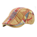 Jamont Dark Beige Casual Men Cotton Patchwork Beret Cap Women Men Autumn Wi