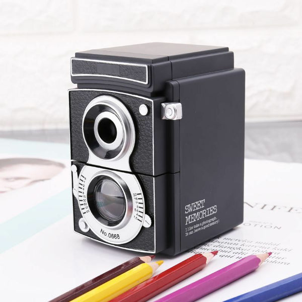 Retro Camera Style Pencil Sharpener Mechanical Manual Hand Cranking Stationery
