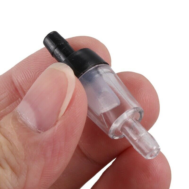 5-Piece Plastic One Way Aquarium Fish Tank Air Check Valves, Clear/Black F6R2