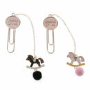 Cute Hair Ball Trojan Color Feather Pendant Bookmark Metal Pendant Book Folder