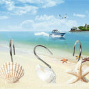 Anti Rust Shower Curtain Hooks Rings 12PCS Seashell Glide Shower Curtain Ho Z8J3