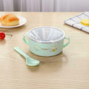 Cartoon Kids Stainless Steel Bowl Spoon Baby Infant Food Feeding Tableware
