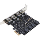 USB 3.0 to PCI-E X1 Expansion Card 4 USB Ports External Adapter for Windows