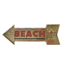 Cast Iron Metal Sign Beach Arrow Shaped Plaque Nautical Outdoor Decor Plate