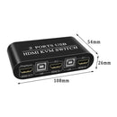 2 In 1 Out HDMI KVM Switch For Printer Dual USB Universal Aluminum Alloy Meeting