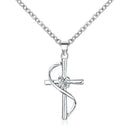 3Pcs/Set Cross Pendant Earrings with Diamond Necklace Set Engagement Jewelr W9T4