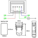 12V Blue 2LED Car Replacement 2 Way ON-OFF Push Button LED Light Switch