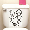 2X(Funny Bathroom Sign Toilet Door Plate Winomo Removable Animation Wc Stic